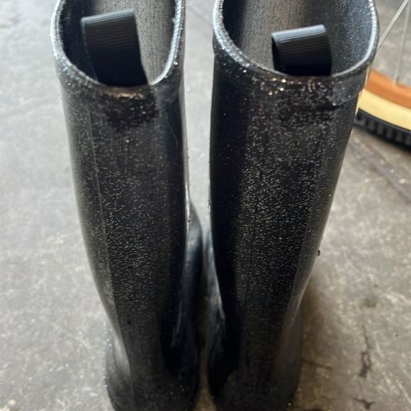 Capelli Black silver glitter tall rain boots - Picture 4 of 8